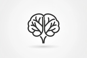 Obraz premium Brain Icon Minimalistic Outline Illustration