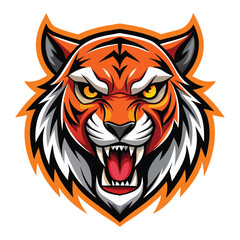 Fototapeta premium Fierce Tiger Head vector Illustration