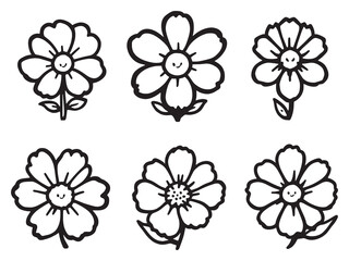 Elegant Cornflower Line Art Design for Creative Projects 