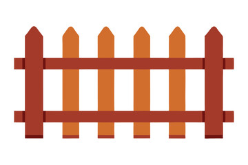 Simple cartoon picket fence with alternating brown and orange colors