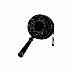 Obraz premium creative Silhouette Small handheld gong Icon Vector Illustration 