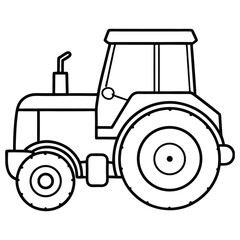 Simple Black Line Tractor Icon