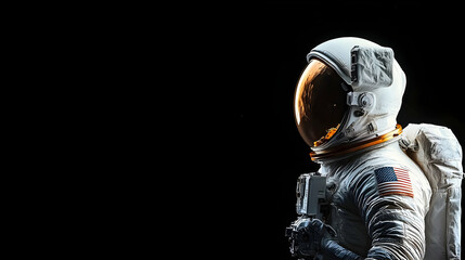 Pixel Art Astronaut Profile View In Space