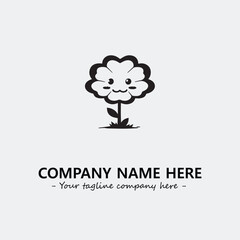 Flower illustration black and white for logo company vector image

