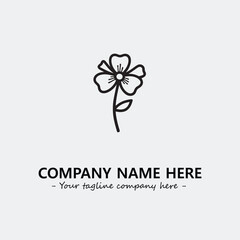 Flower illustration black and white for logo company vector image
