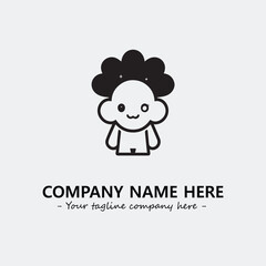 Flower illustration black and white for logo company vector image
