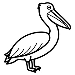 Sleek Pelican Line Art Design