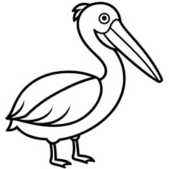 Sleek Pelican Line Art Design