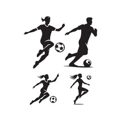 Obraz premium soccer vector silhouette clip art logo design illustration