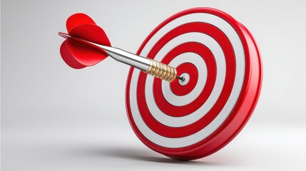 Aim for success dart hitting indoor digital artwork focused perspective precision concept for goal achievement