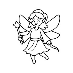 Fototapeta premium fairy icon, fairy vector illustration-simple illustration of fairy, perfect for fairy logos and icons