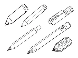 Pencil Grips line art contour ink artwork