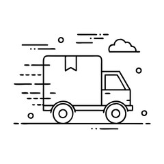 fast shipping delivery truck icon, fast shipping delivery truck vector illustration-simple illustration of fast shipping delivery truck, perfect for fast shipping delivery truck logos and icons