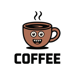 Obraz premium Coffee Time Cute Cup Character Vector | Coffee Lover Funny Logo Coffee Break Cartoon Design Cafe, Barista, Beverage Icon for Stickers, T-Shirts, Branding, and Menus