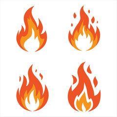 set of fire flames, fire icon.
