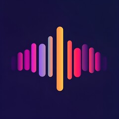 Obraz premium Colorful abstract soundwave graphic with a vibrant gradient background.