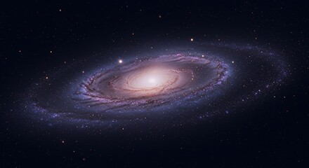 Naklejka premium Galaxy Spiral in Space with Stars