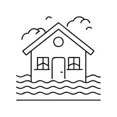 flooding house icon icon, flooding house icon vector illustration-simple illustration of flooding house icon, perfect for flooding house icon logos and icons