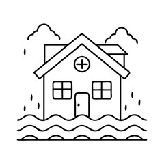 flooding house icon icon, flooding house icon vector illustration-simple illustration of flooding house icon, perfect for flooding house icon logos and icons