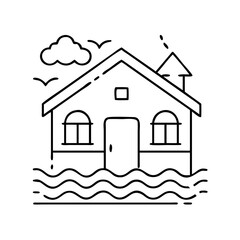 flooding house icon icon, flooding house icon vector illustration-simple illustration of flooding house icon, perfect for flooding house icon logos and icons