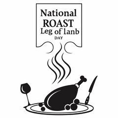 NATIONAL ROAST LEG  OF LAMB DAY vector illustration