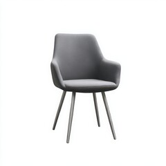 Fototapeta premium A modern chair with a gray fabric seat and backrest. 
