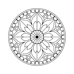 Circular Mandala Design Intricate Floral Pattern Coloring Page
