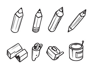 Pencil Sharpener line art retro vintage illustration