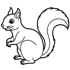 Sleek Squirrel Line Drawing Vector