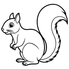 Sleek Squirrel Line Drawing Vector