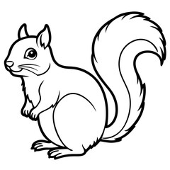 Sleek Squirrel Line Drawing Vector