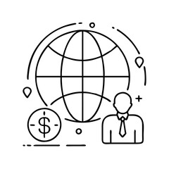 global business icon icon, global business icon vector illustration-simple illustration of global business icon, perfect for global business icon logos and icons