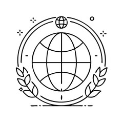 globe emblem icon, globe emblem vector illustration-simple illustration of globe emblem, perfect for globe emblem logos and icons