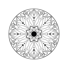 Elegant mandala design with floral and geometric elements intricate vector art for coloring pages and creative projects