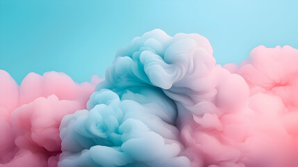 Obraz premium Abstract Pastel Blue and Pink Swirling Smoke Clouds Background