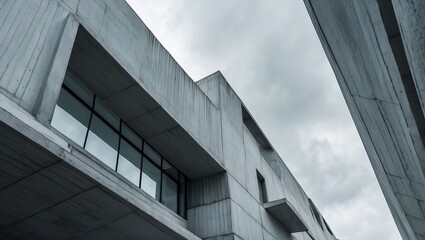 Imposing concrete structure under overcast skies