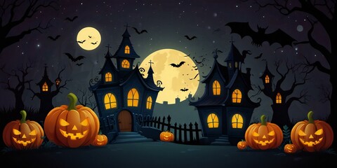 Fototapeta premium halloween background with pumpkin