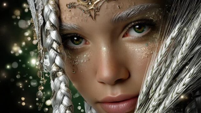 A captivating representation of Virgo showcases unique attributes through artistic expression, illuminating the essence of the sixth zodiac sign with intricate details and stunning interpretation