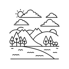 greenary landscape icon, greenary landscape vector illustration-simple illustration of greenary landscape, perfect for greenary landscape logos and icons