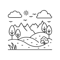 greenary landscape icon, greenary landscape vector illustration-simple illustration of greenary landscape, perfect for greenary landscape logos and icons