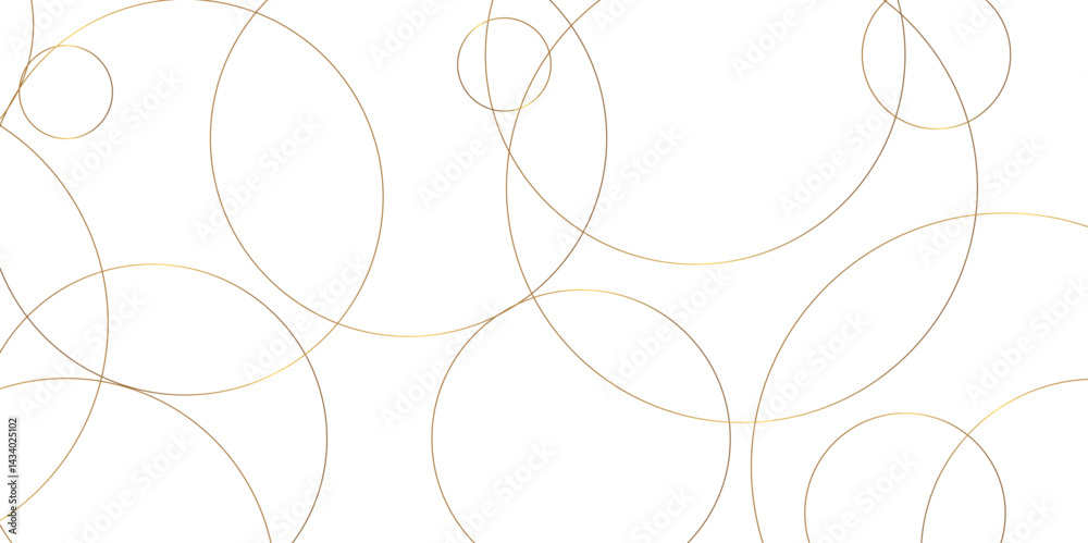Aufkleber Abstract background golden circle stock line background. abstract artistic of geometric background Gold circles abstract seamless vector pattern. Minimal style white website banner, decoration Vector.