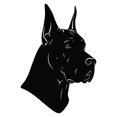 Great Dane Dog Head Silhouette