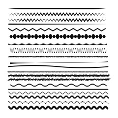 Handrawn dacorative lines or border. handrawn dacorative border or grunge brush  vector lines, line dividers for graphic design projects.