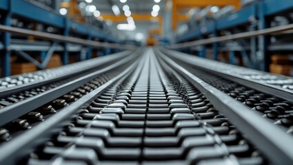 Intricate patterns of industrial conveyor belt motion