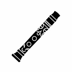 creative Silhouette  Japanese bamboo flute Icon Vector Illustration 