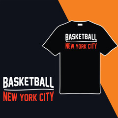 Basketball New York City T-shirt Design. Vector Illustration.