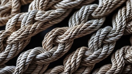 Fototapeta premium Intricate texture of tightly knotted rope