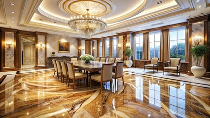 Marble Dining Room Floor - Luxurious Interior Design