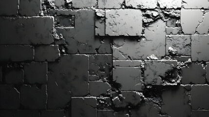 Abstract Gray Scale Stone Wall Texture with Geometric Patterns and Rough Surface for Digital Backgrounds and Creative Graphic Design Projects