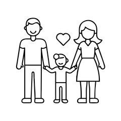 happy family icon, happy family vector illustration-simple illustration of happy family, perfect for happy family logos and icons